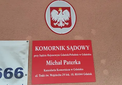 Komornik Sądowy przy Sądzie Rejonowym Gdańsk-Południe w Gdańsku Michał Paterka